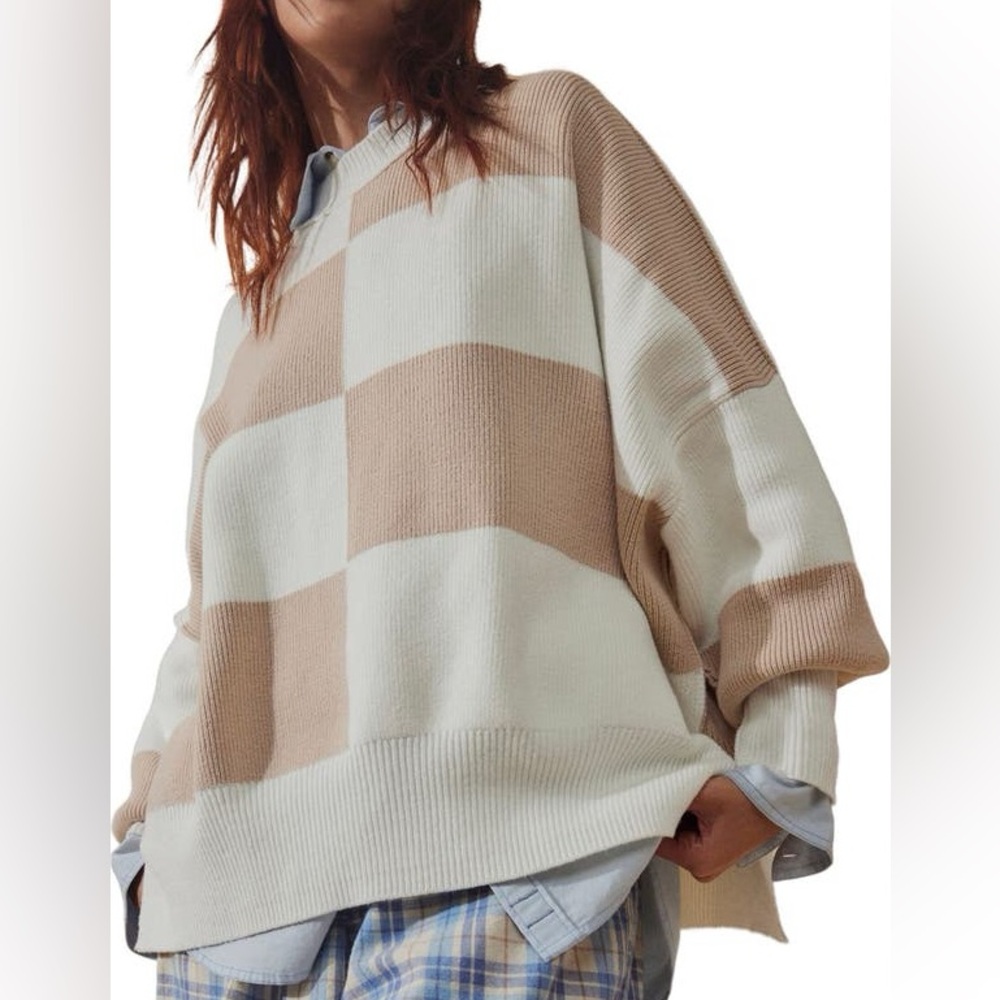 NWOT Free People Easy Street Checkered Tunic Sz S